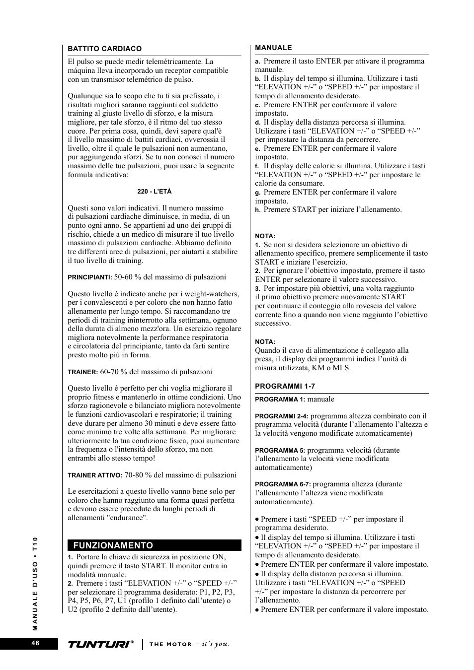 Tunturi Competence T10 User Manual | Page 46 / 84