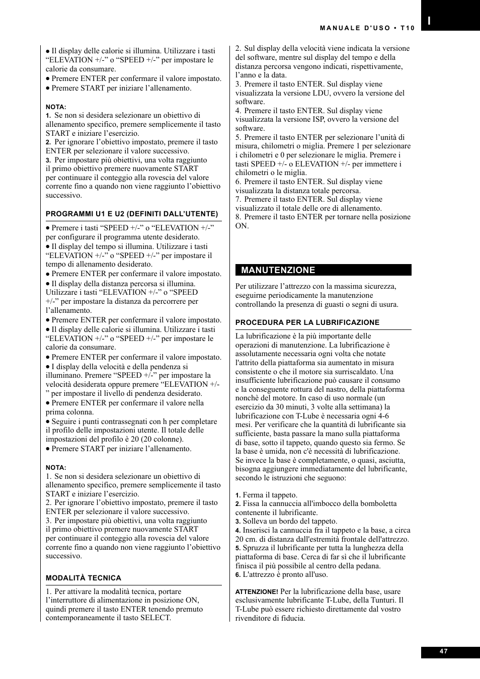 Tunturi Competence T10 User Manual | Page 47 / 84