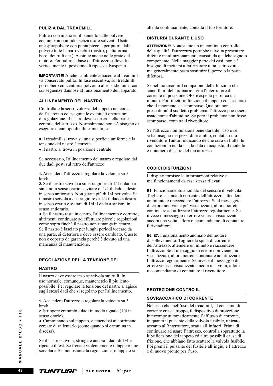 Tunturi Competence T10 User Manual | Page 48 / 84