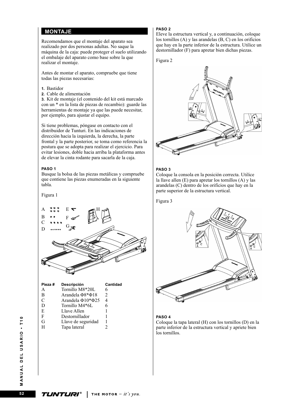 Tunturi Competence T10 User Manual | Page 52 / 84