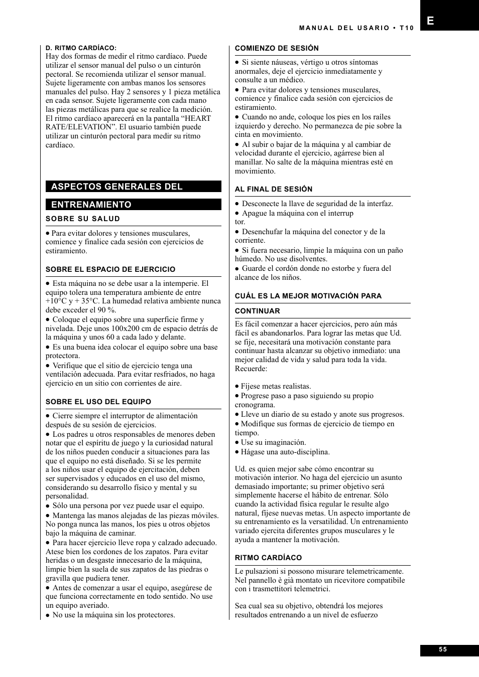 Tunturi Competence T10 User Manual | Page 55 / 84