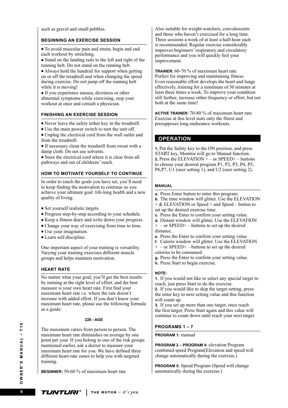 Tunturi Competence T10 User Manual | Page 6 / 84