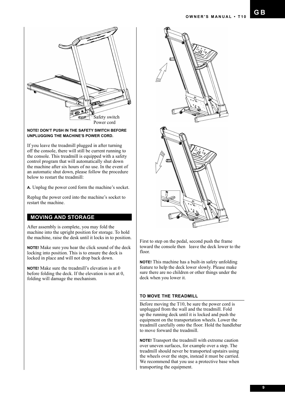 Tunturi Competence T10 User Manual | Page 9 / 84