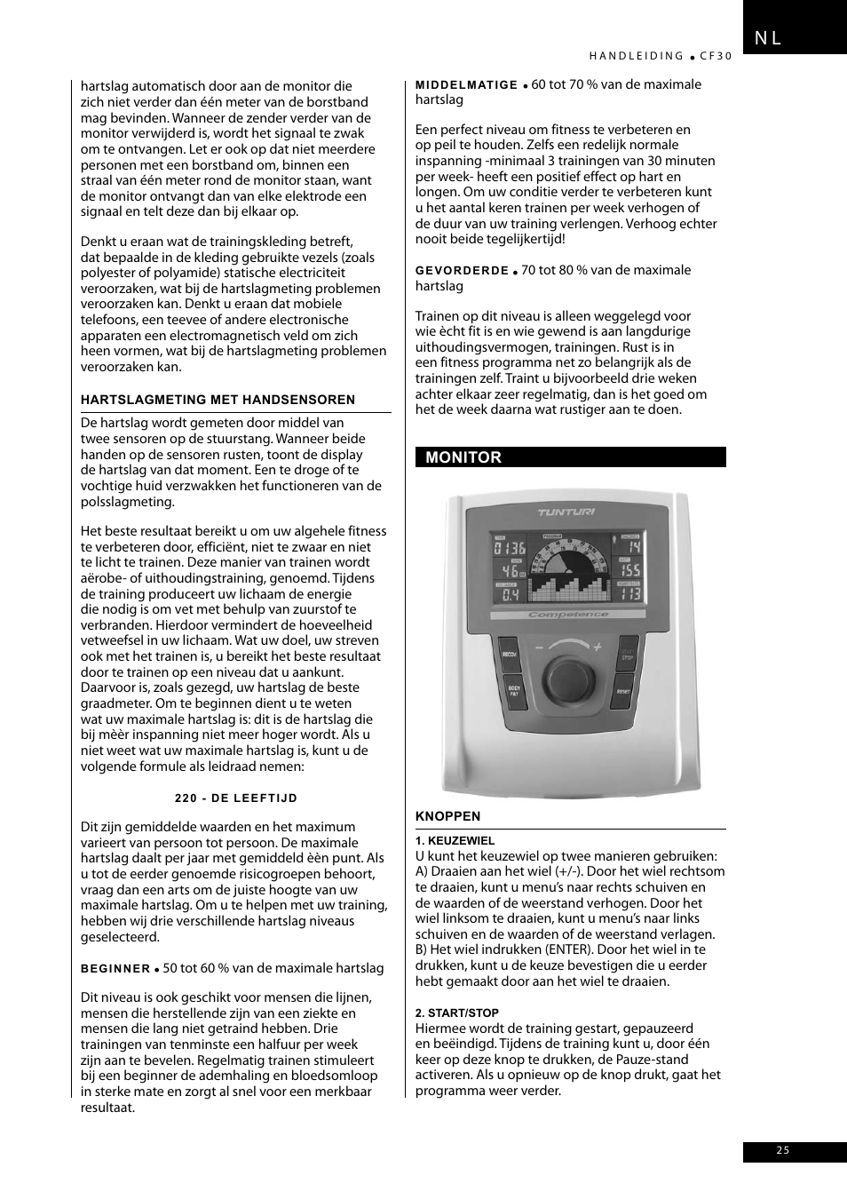 Tunturi CF30 User Manual | Page 25 / 60