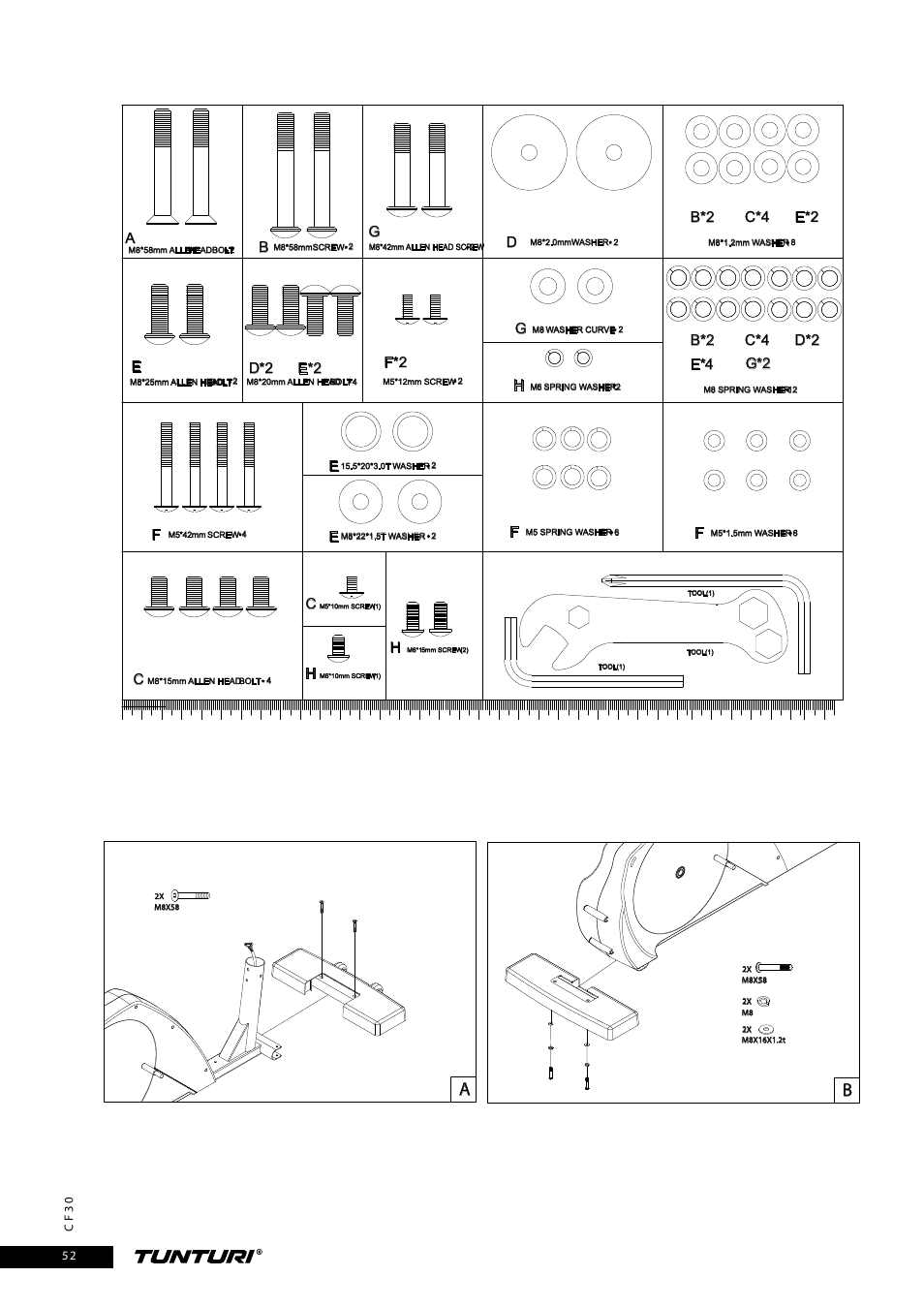 Ee*2 | Tunturi CF30 User Manual | Page 52 / 60