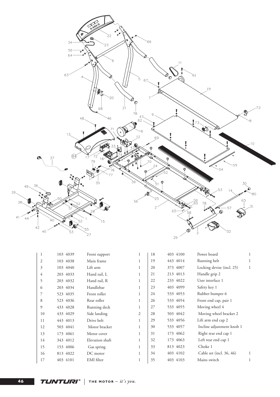 Tunturi J3F User Manual | Page 46 / 48