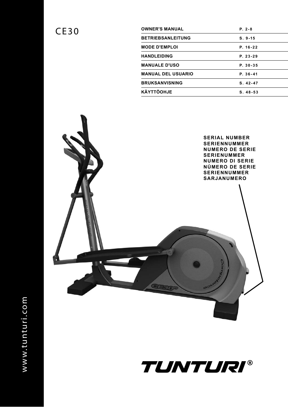 Tunturi CE30 User Manual | 60 pages