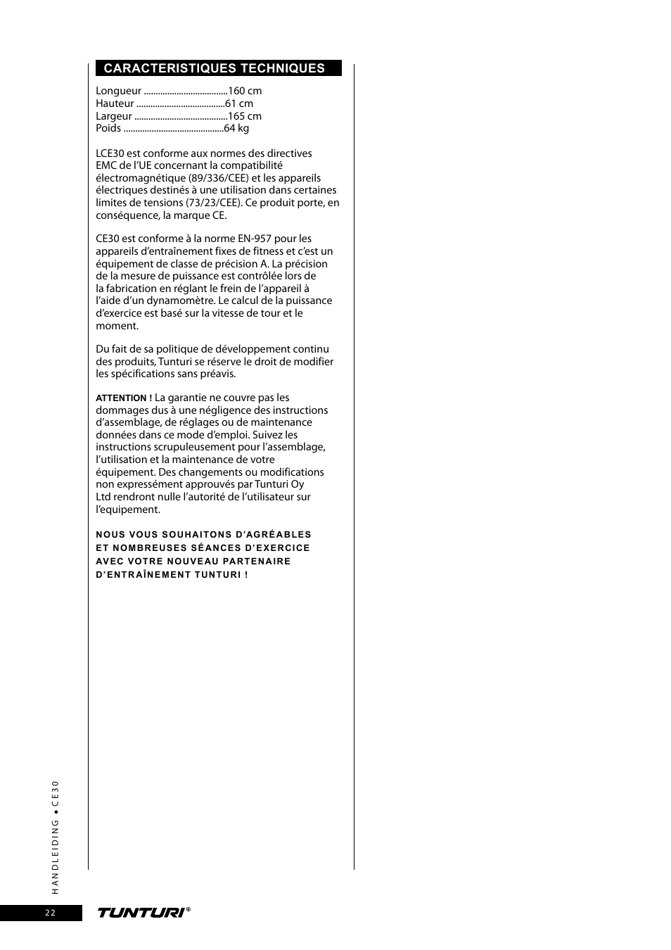 Tunturi CE30 User Manual | Page 22 / 60