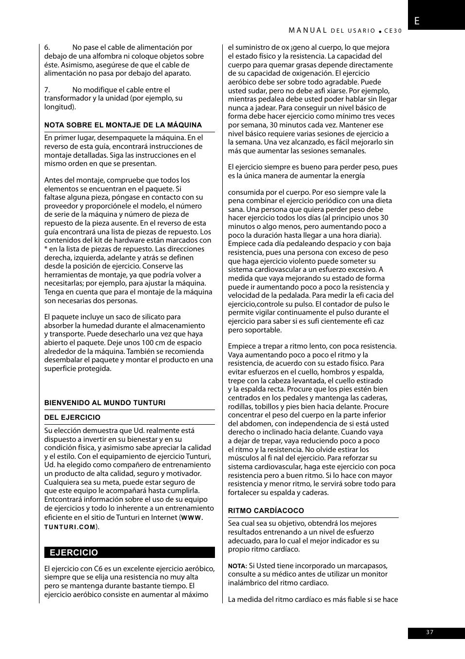 Tunturi CE30 User Manual | Page 37 / 60