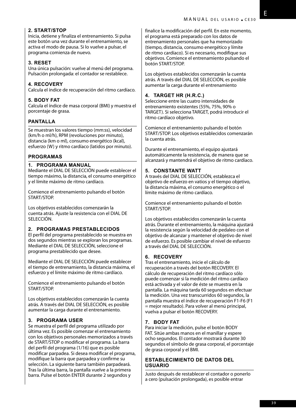 Tunturi CE30 User Manual | Page 39 / 60