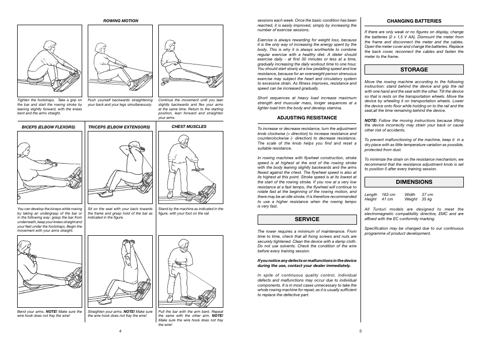 Tunturi Continuous Rowing Machine R 606 User Manual | Page 5 / 7