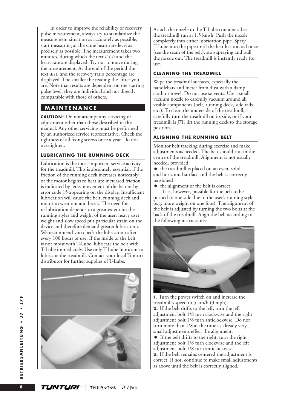 Tunturi J7 User Manual | Page 8 / 14