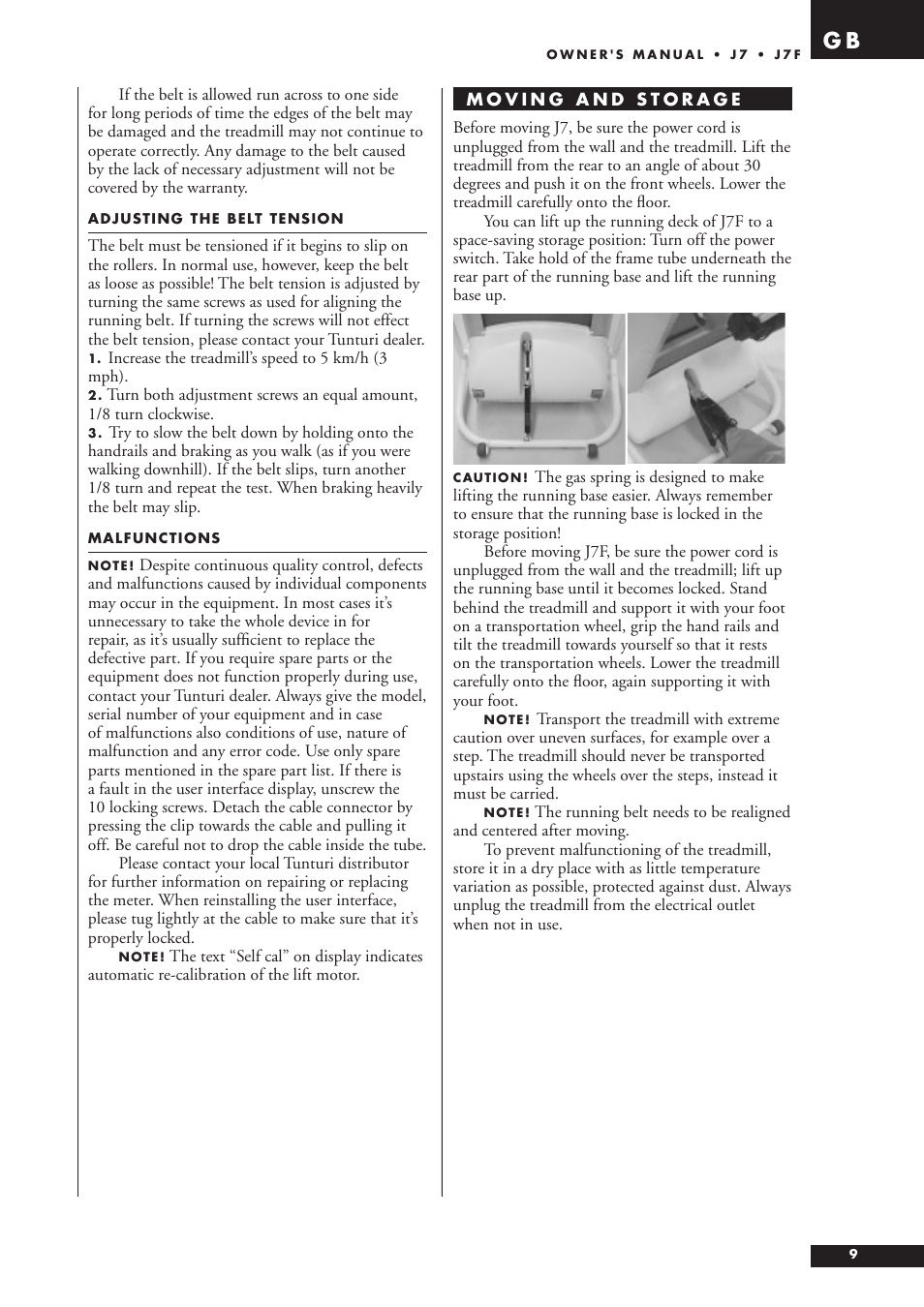 Tunturi J7 User Manual | Page 9 / 14