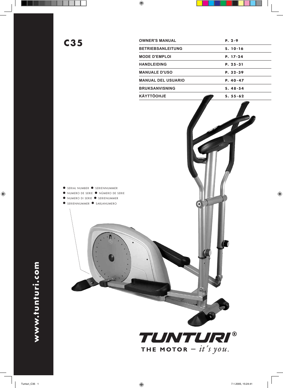 Tunturi C35 User Manual | 68 pages