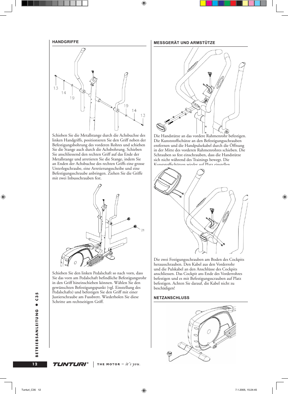 Tunturi C35 User Manual | Page 12 / 68