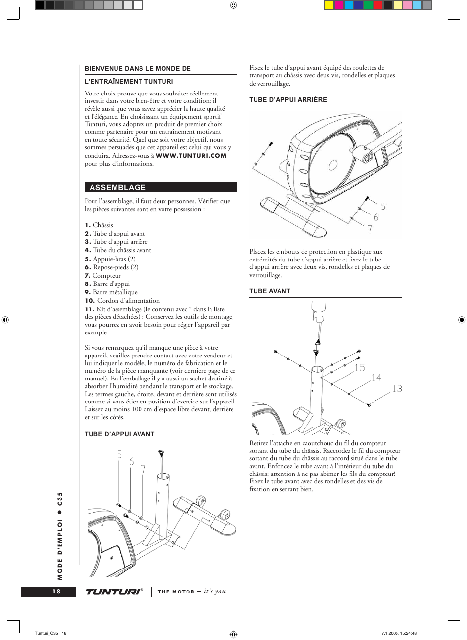 Tunturi C35 User Manual | Page 18 / 68