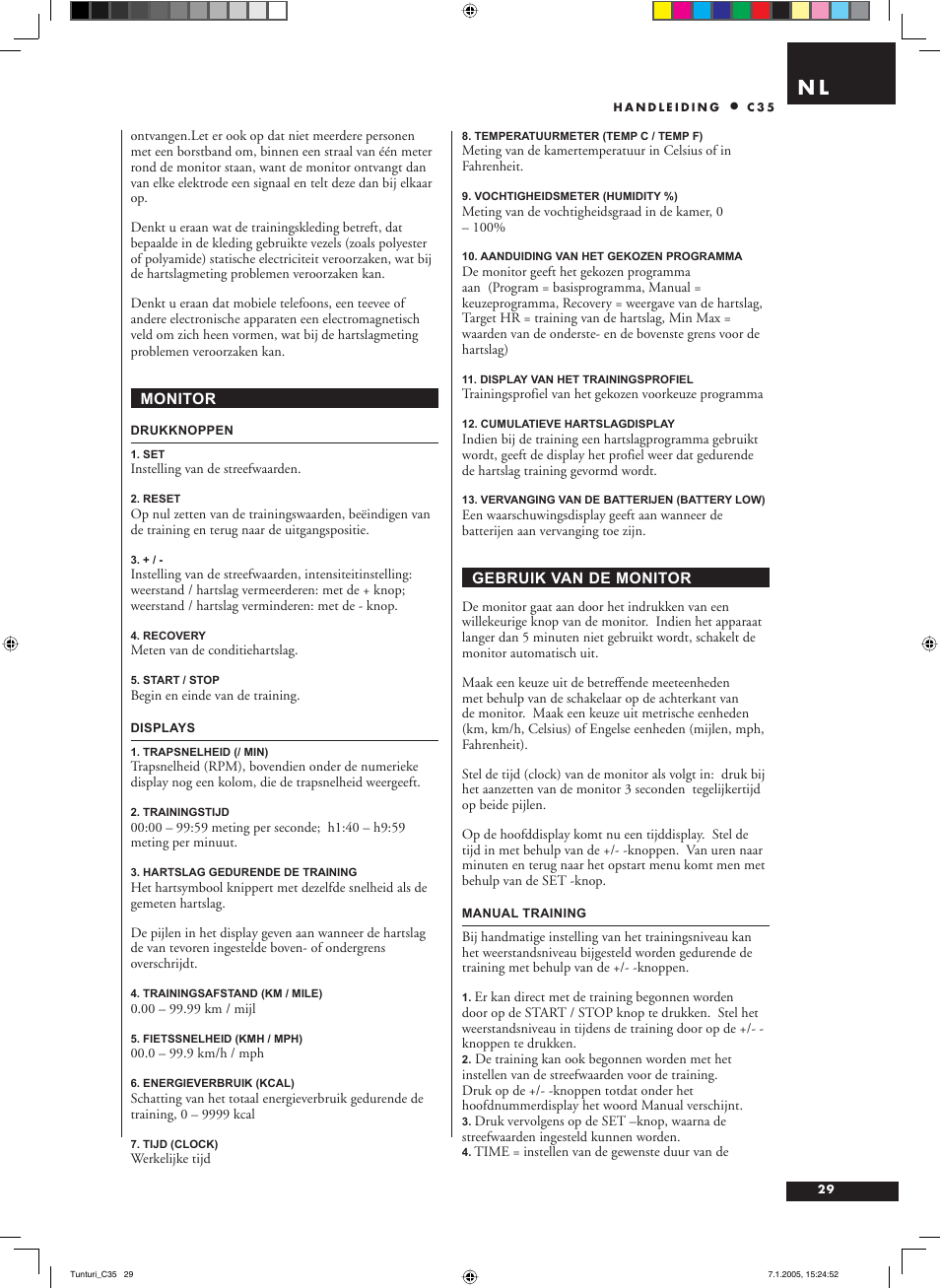 Tunturi C35 User Manual | Page 29 / 68