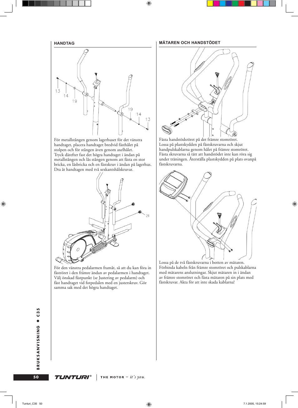 Tunturi C35 User Manual | Page 50 / 68