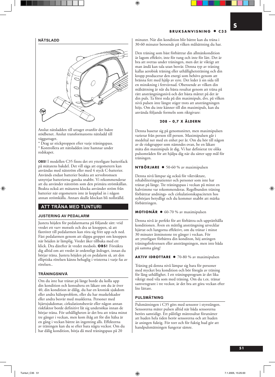 Tunturi C35 User Manual | Page 51 / 68