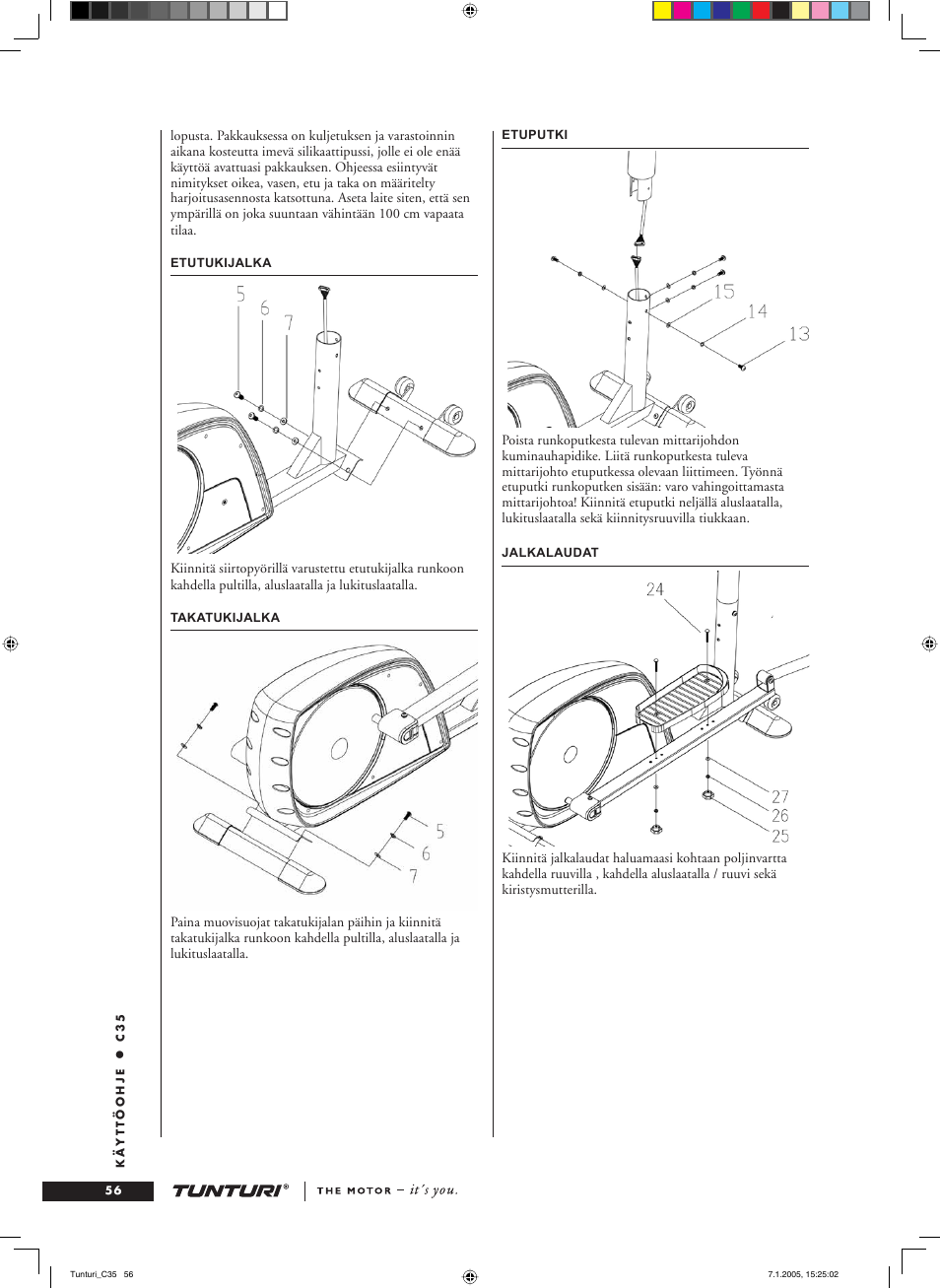 Tunturi C35 User Manual | Page 56 / 68