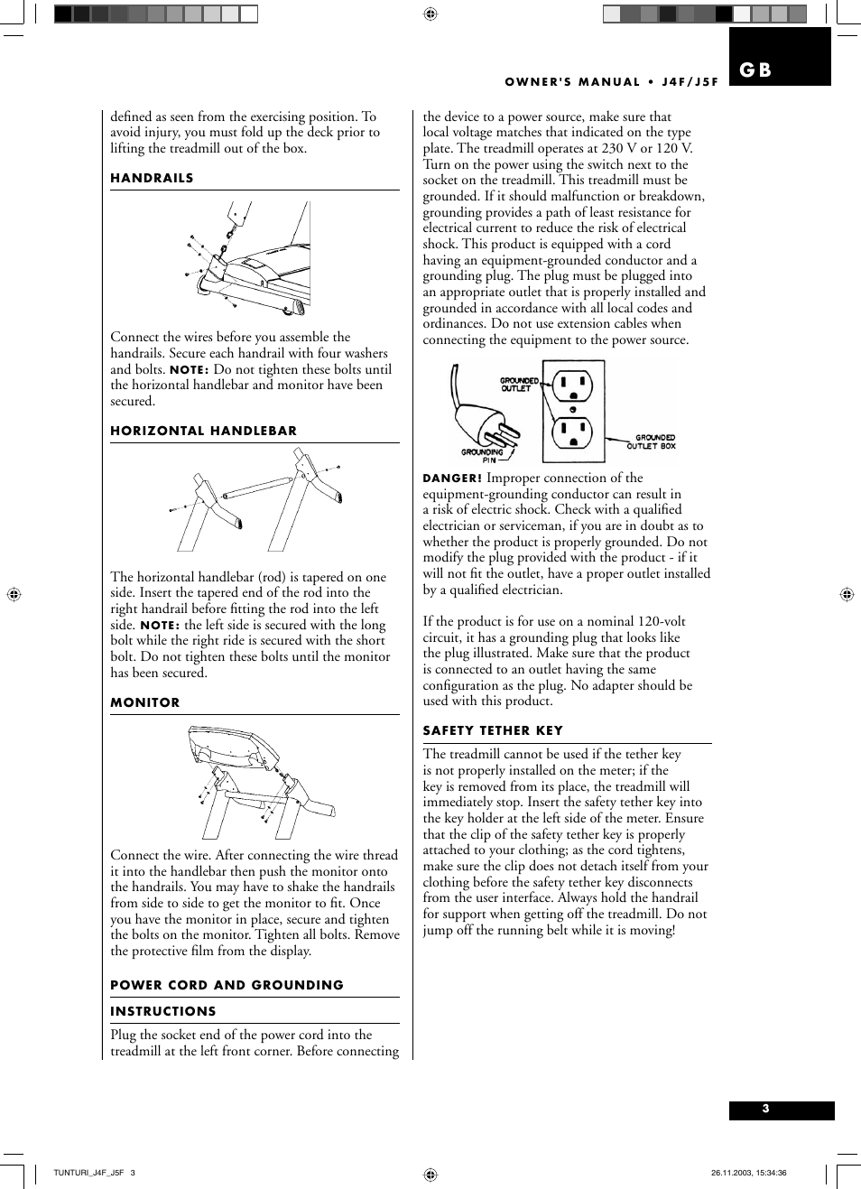 Tunturi J5F User Manual | Page 3 / 16