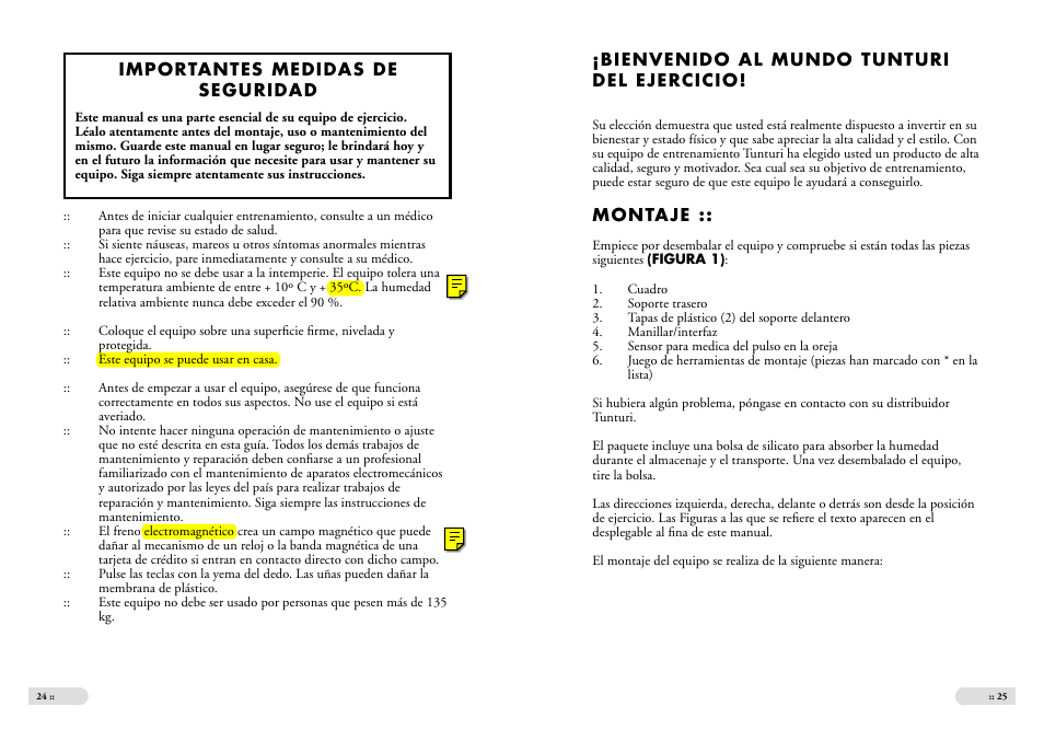 Tunturi E 2 User Manual | Page 13 / 25