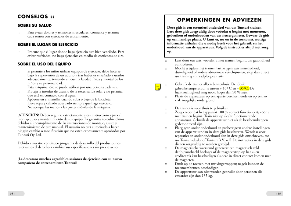 Tunturi E 2 User Manual | Page 18 / 25
