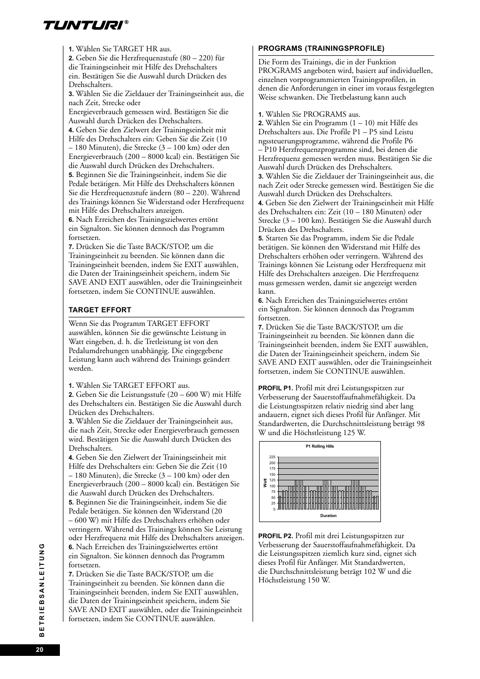 Tunturi E60 User Manual | Page 20 / 92