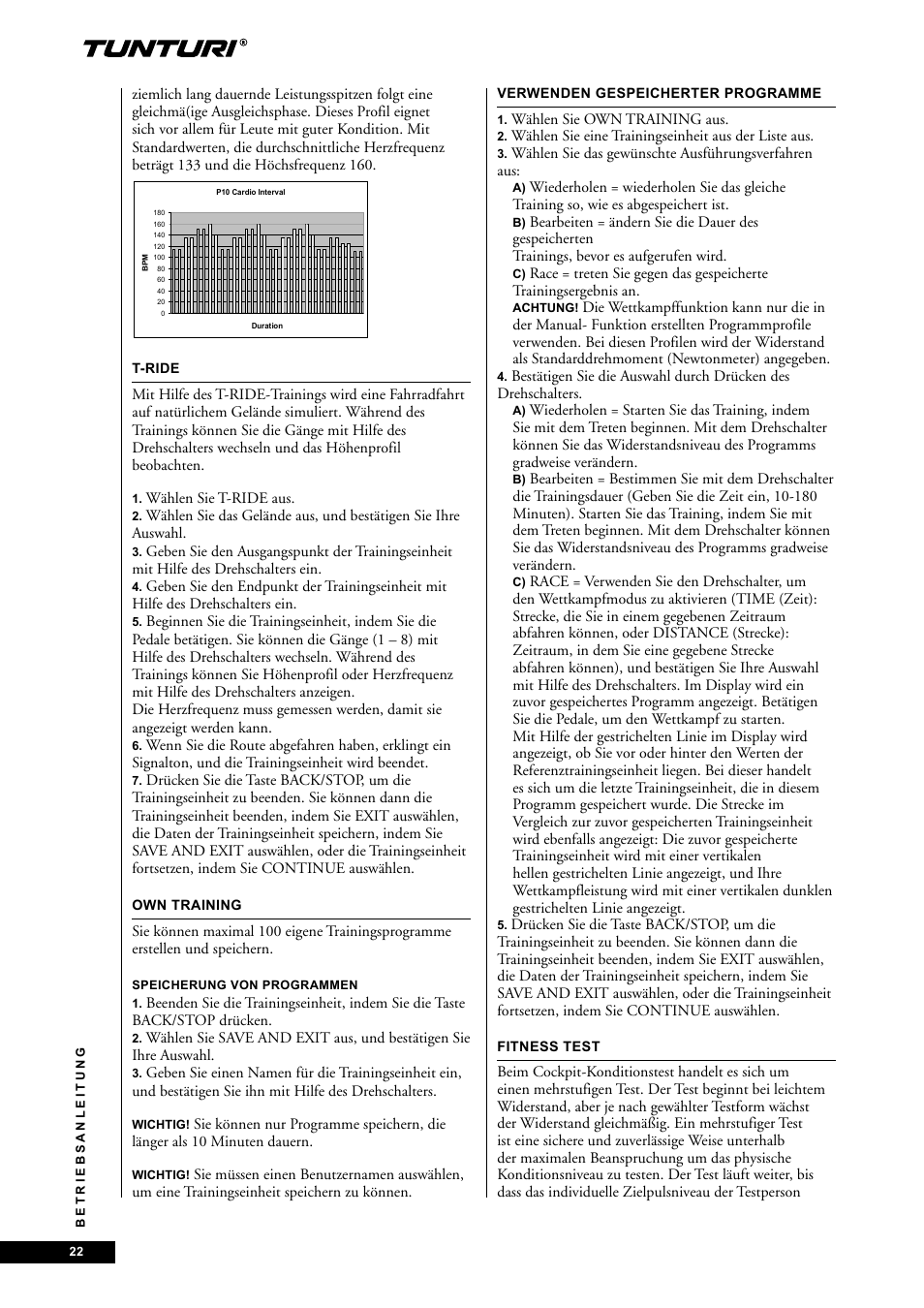 Tunturi E60 User Manual | Page 22 / 92