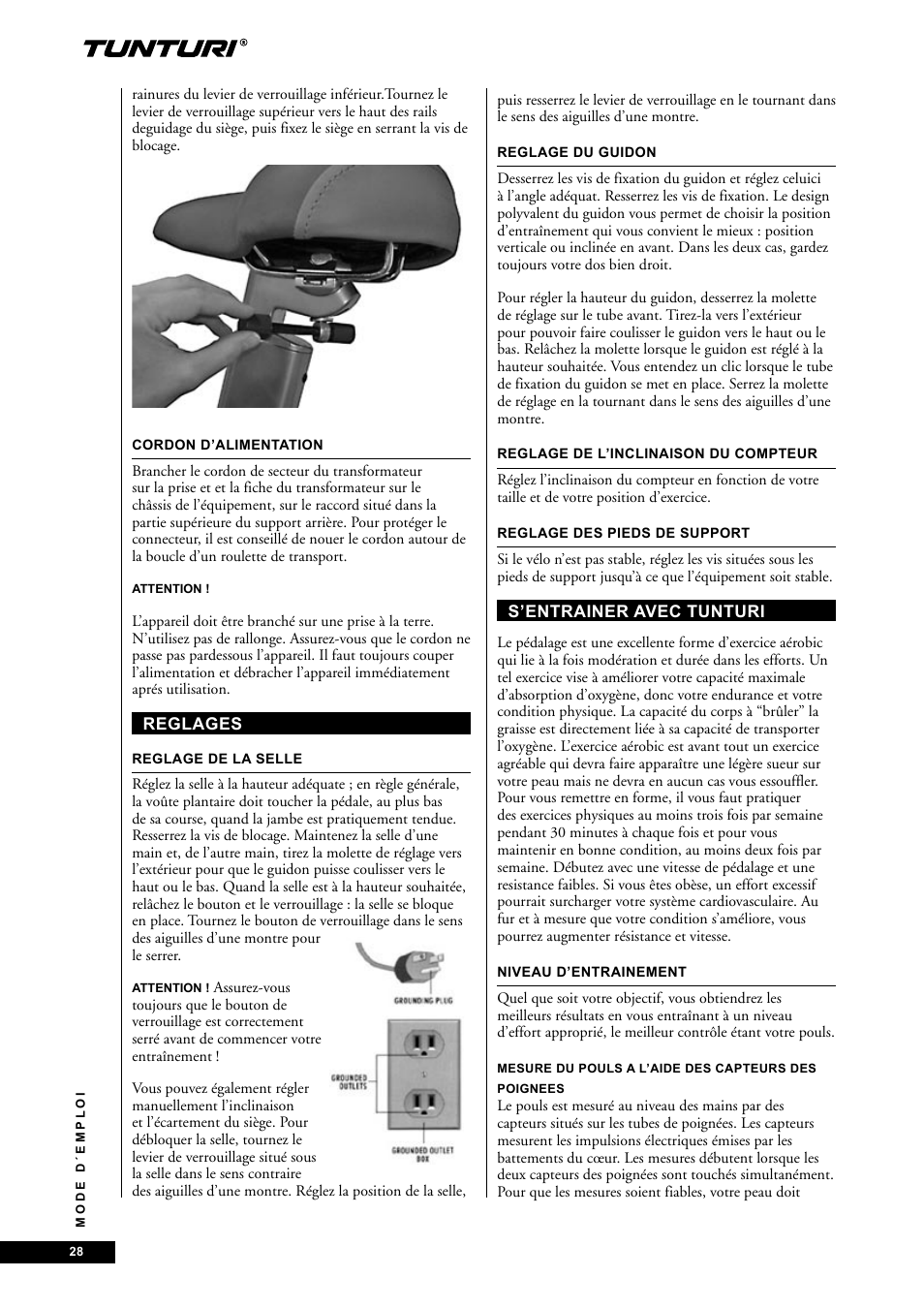 Tunturi E60 User Manual | Page 28 / 92