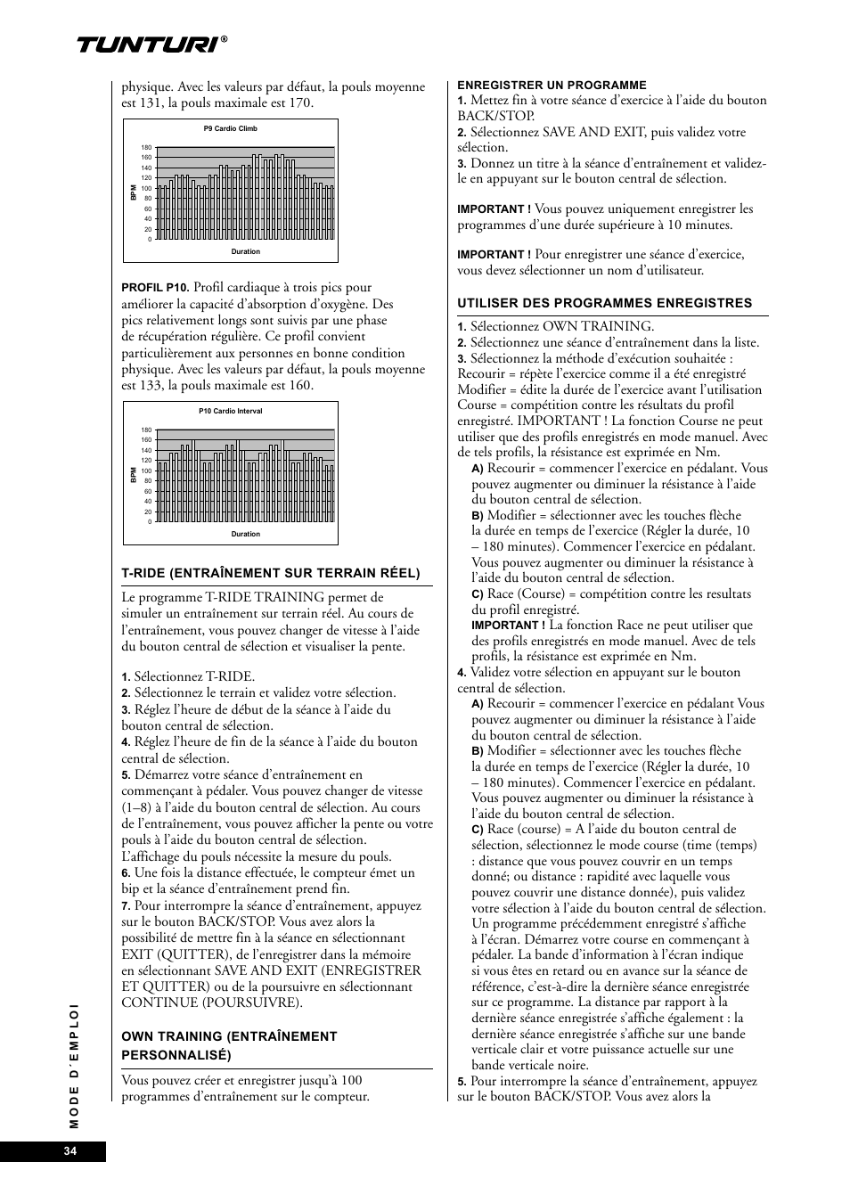 Tunturi E60 User Manual | Page 34 / 92