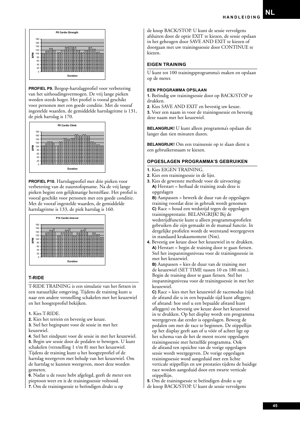 Tunturi E60 User Manual | Page 45 / 92