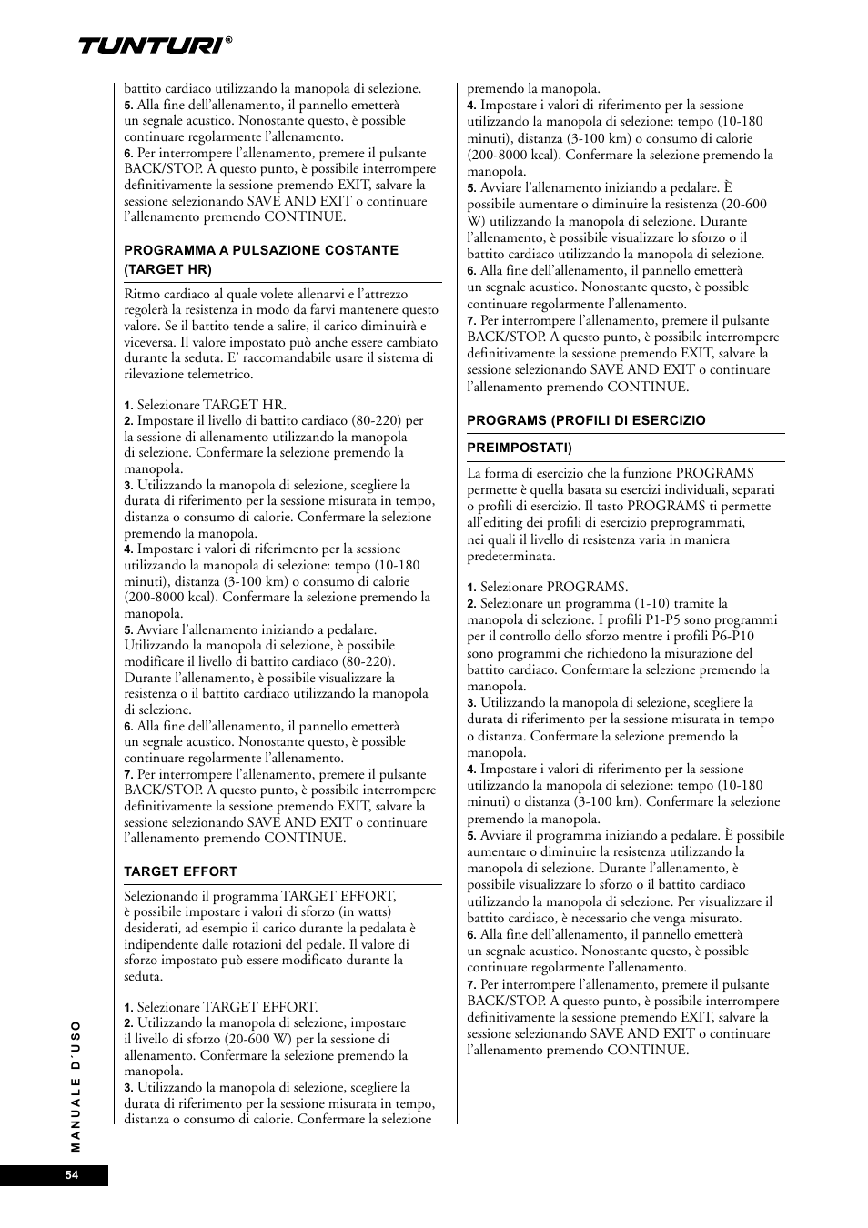 Tunturi E60 User Manual | Page 54 / 92