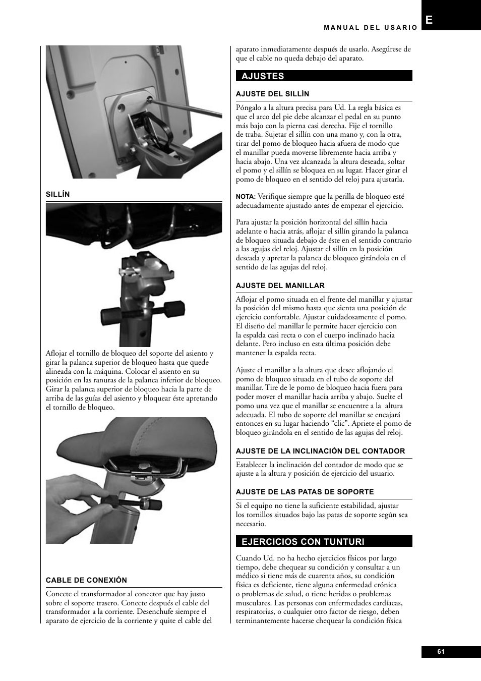 Tunturi E60 User Manual | Page 61 / 92