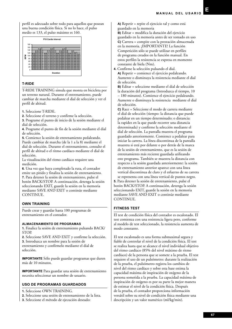 Tunturi E60 User Manual | Page 67 / 92