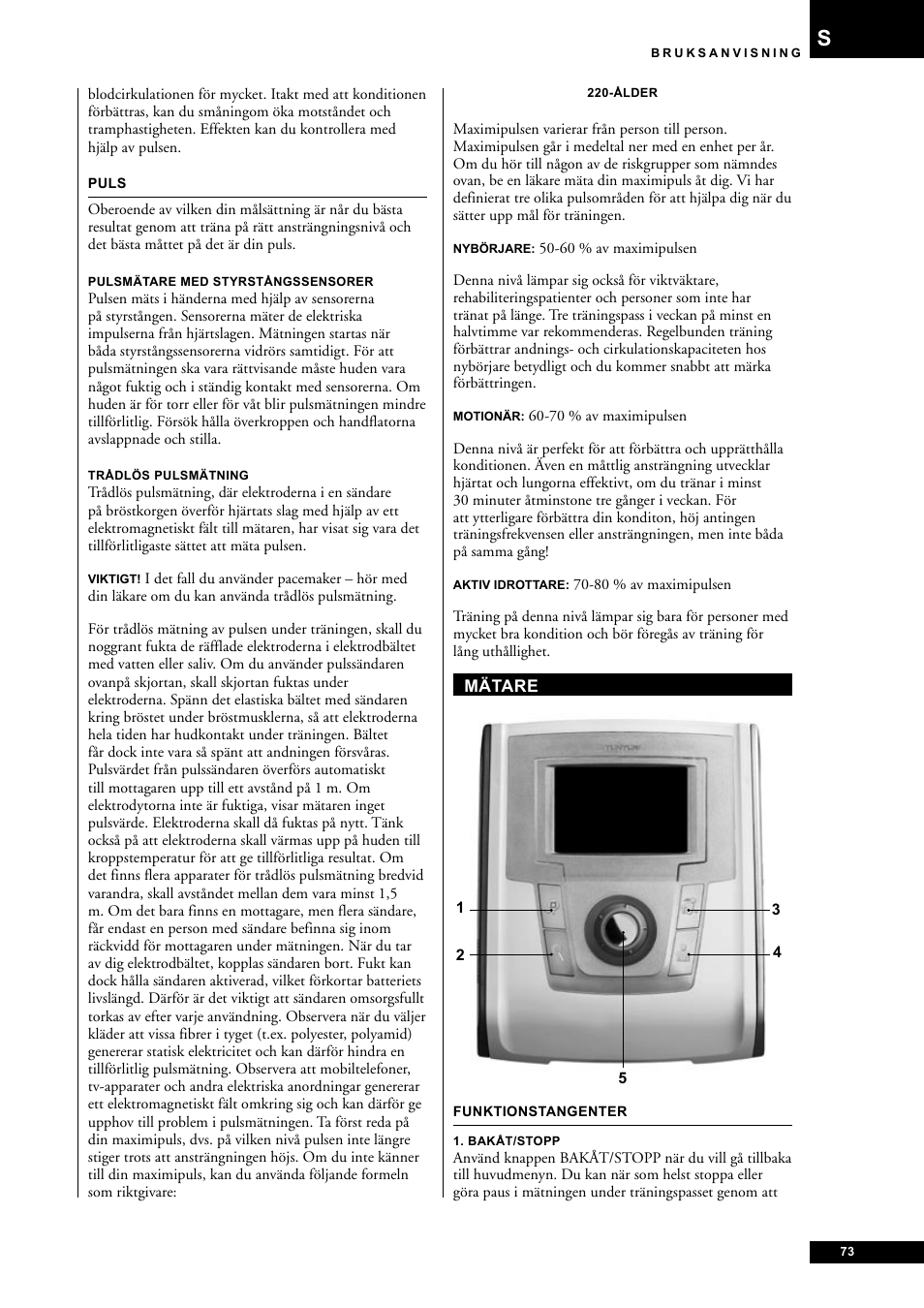 Tunturi E60 User Manual | Page 73 / 92