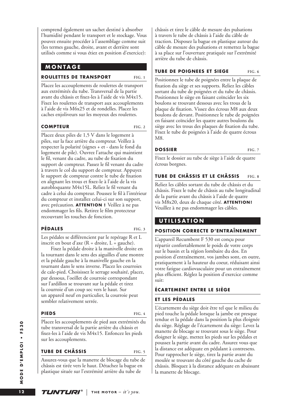 Tunturi F53O User Manual | Page 12 / 36