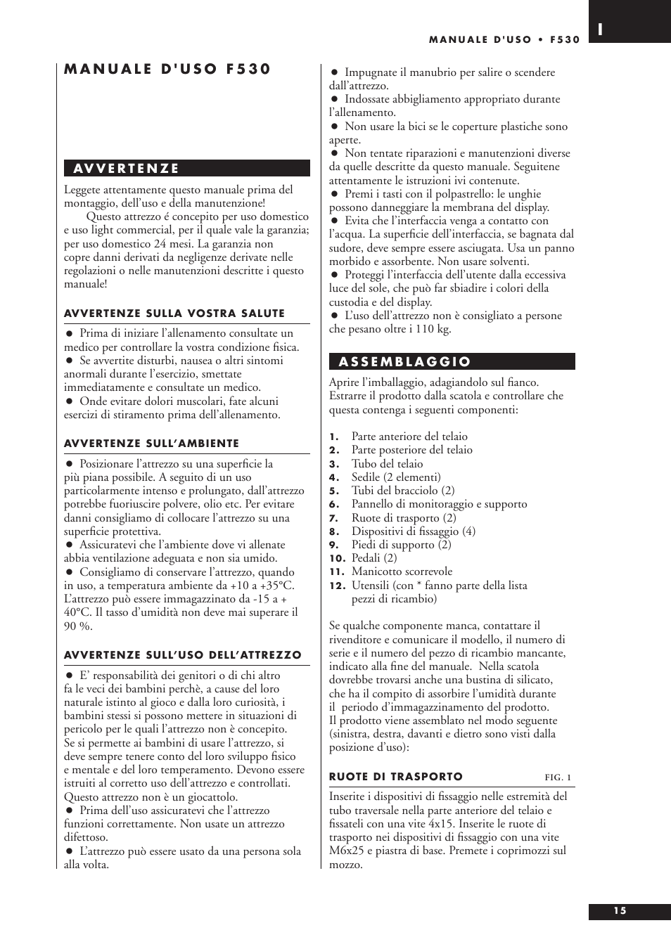 Tunturi F53O User Manual | Page 15 / 36