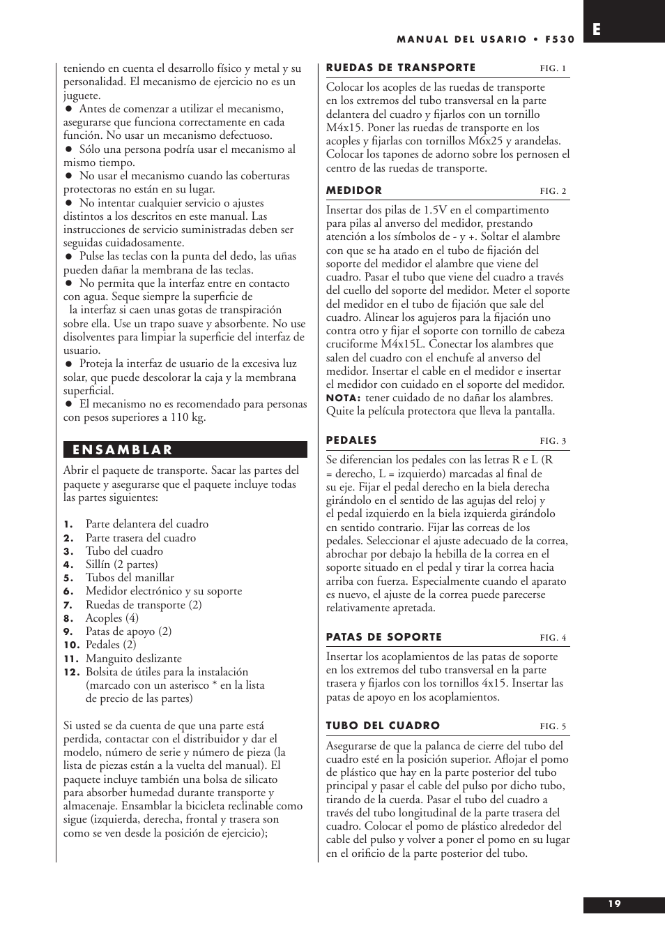 Tunturi F53O User Manual | Page 19 / 36