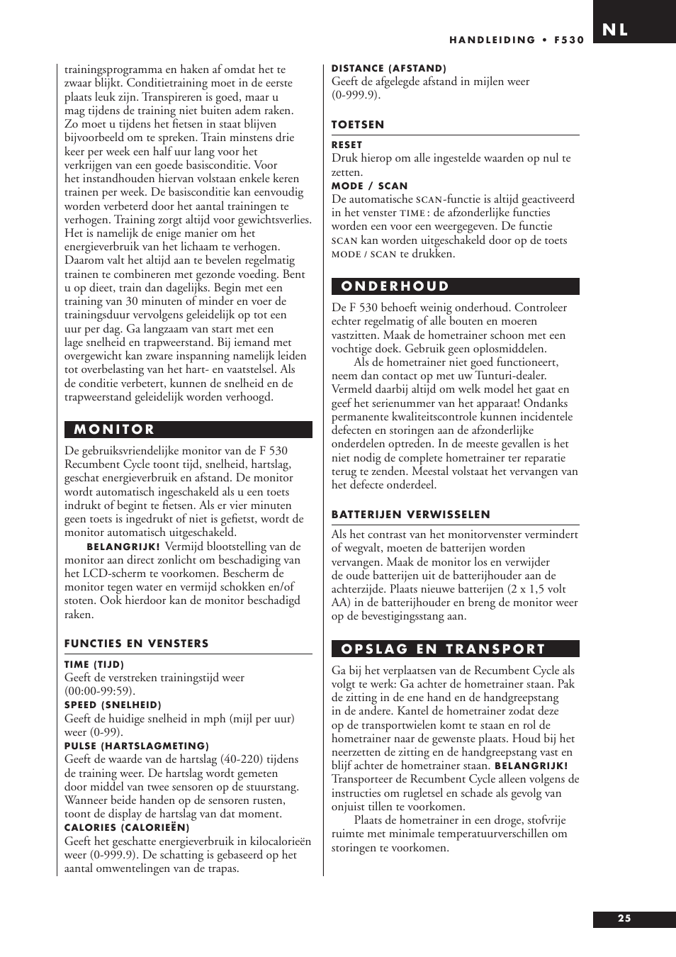 Tunturi F53O User Manual | Page 25 / 36
