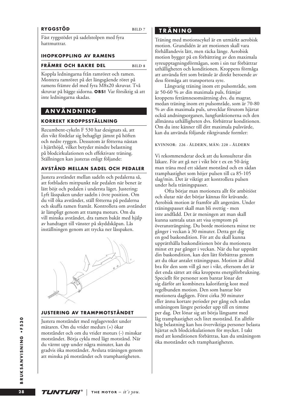 Tunturi F53O User Manual | Page 28 / 36