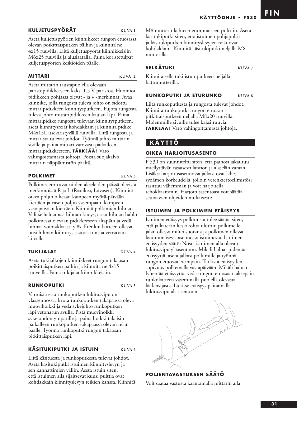 F i n | Tunturi F53O User Manual | Page 31 / 36