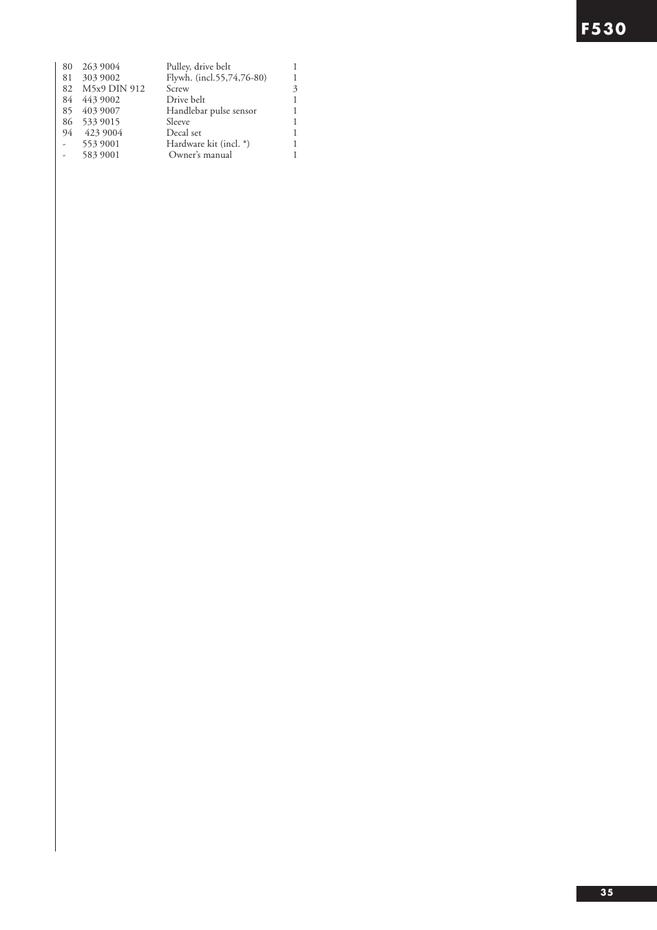 F530 | Tunturi F53O User Manual | Page 35 / 36