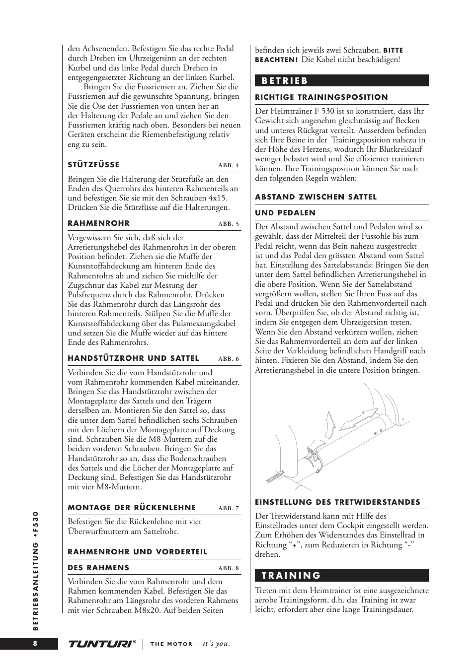 Tunturi F53O User Manual | Page 8 / 36