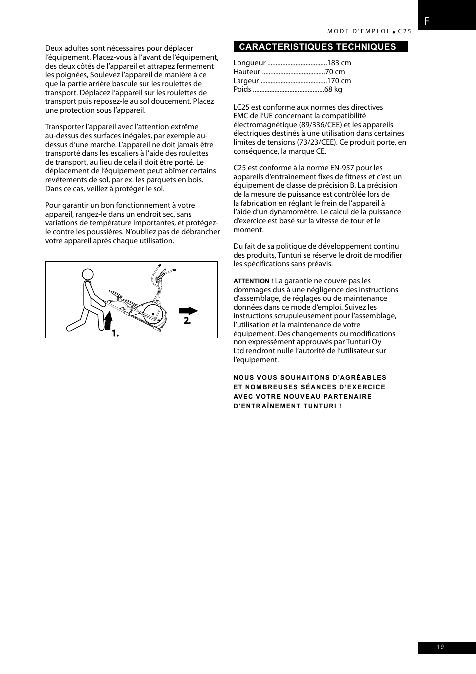 Tunturi C25 User Manual | Page 19 / 60