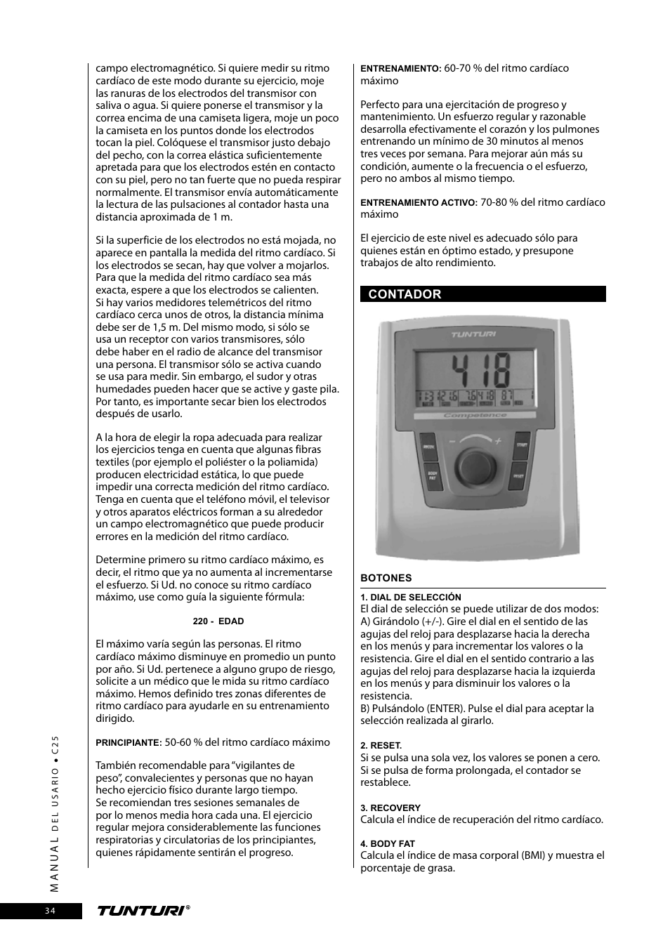 Tunturi C25 User Manual | Page 34 / 60