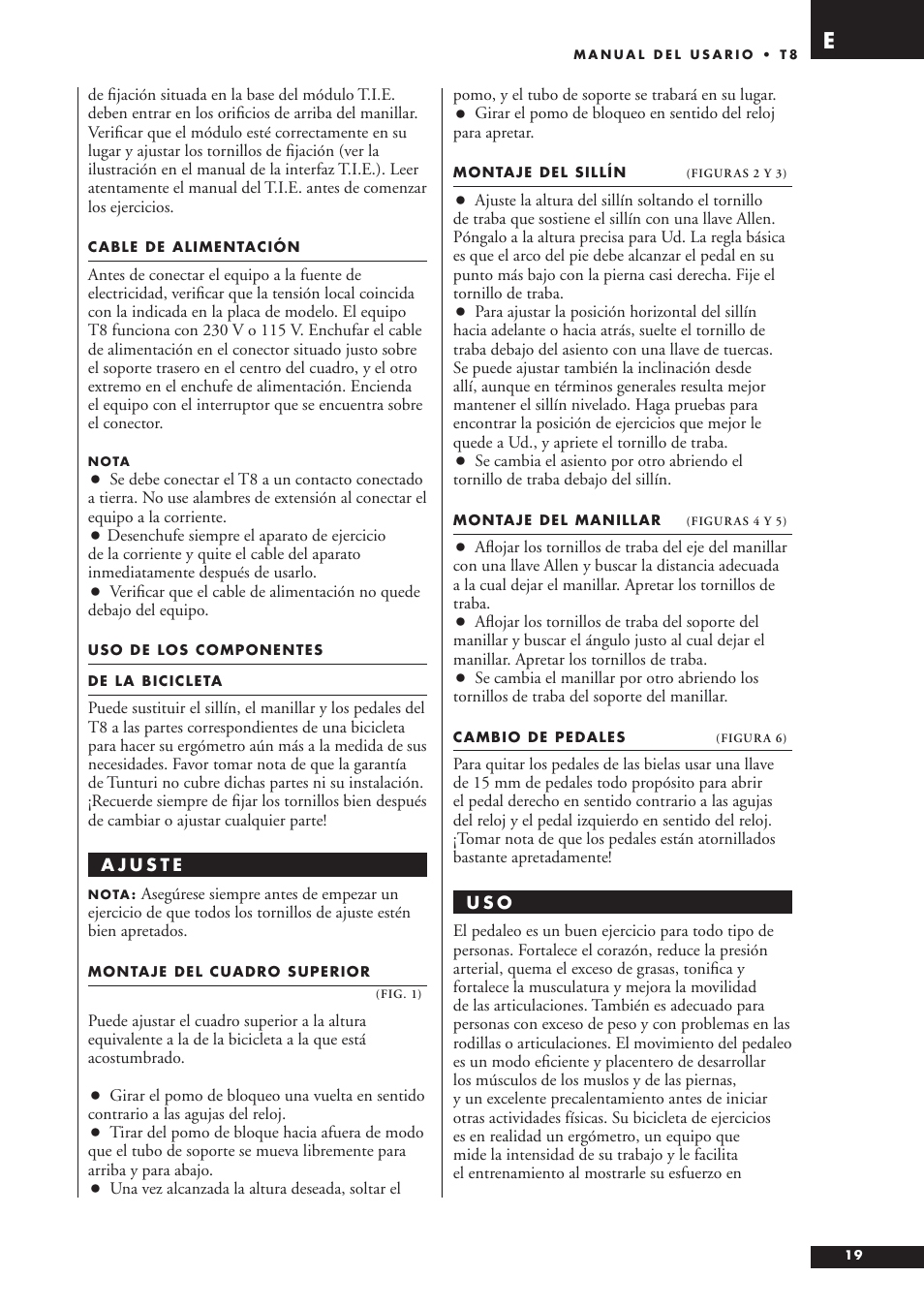 Tunturi T8 User Manual | Page 19 / 36