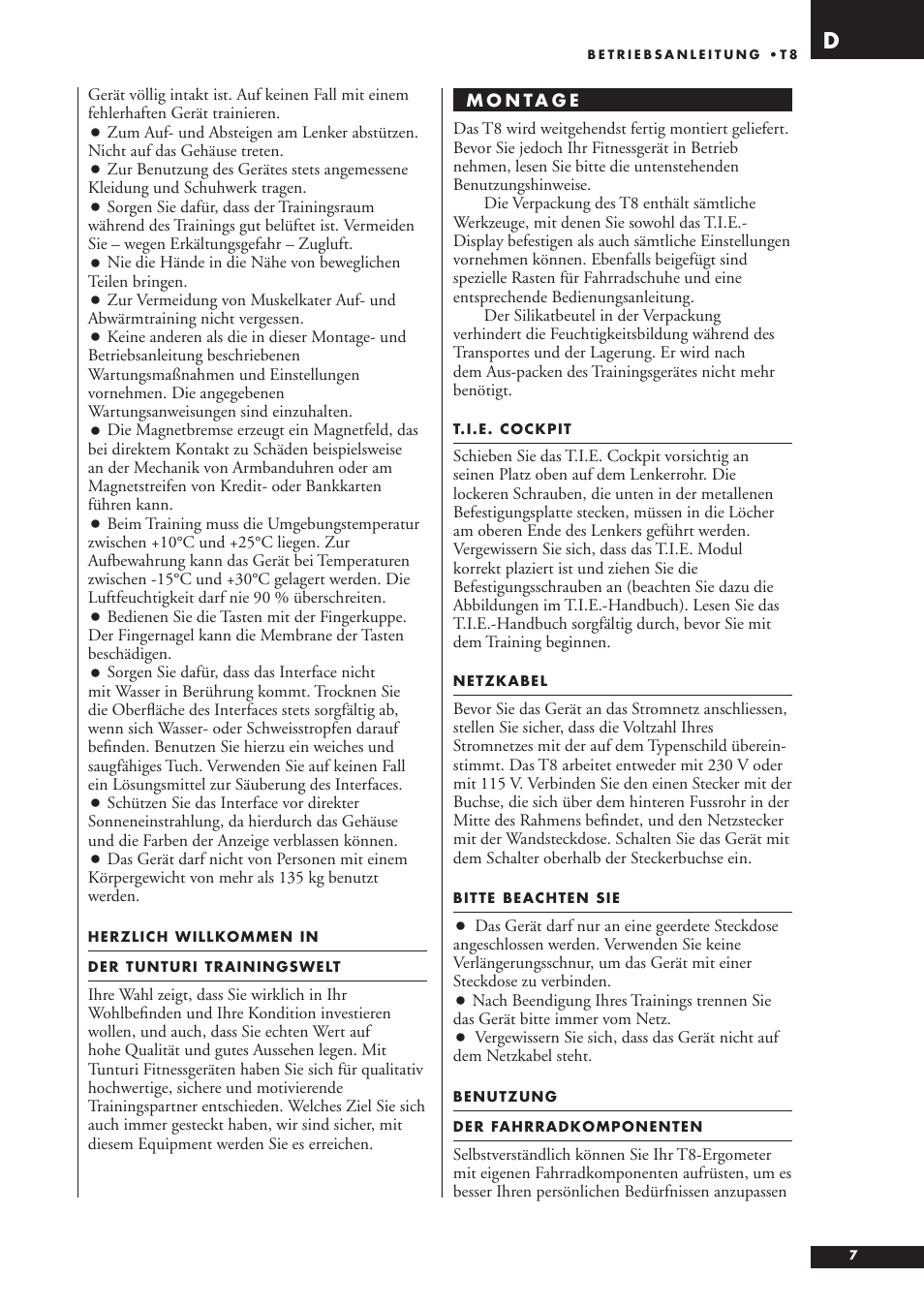 Tunturi T8 User Manual | Page 7 / 36