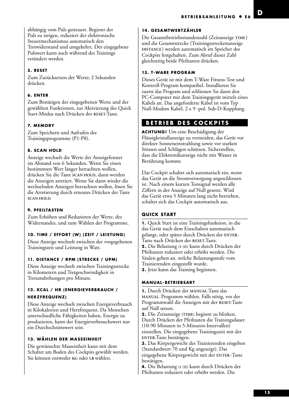 Tunturi E6 User Manual | Page 15 / 76