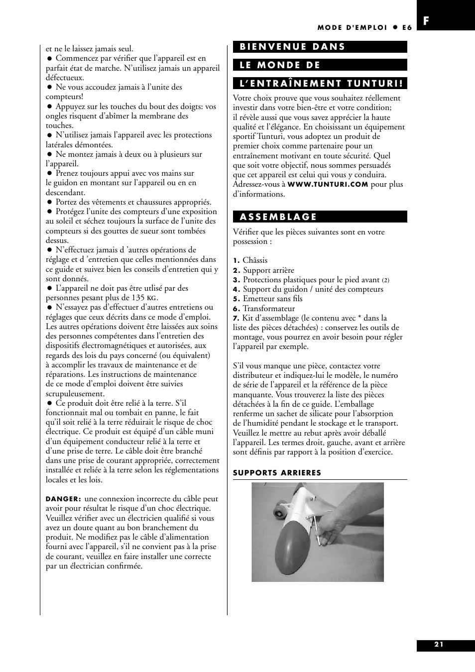 Tunturi E6 User Manual | Page 21 / 76